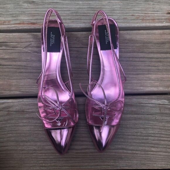 MARC JACOBS Slingback Kitten-heel Pumps 37.5 - Picture 4 of 12